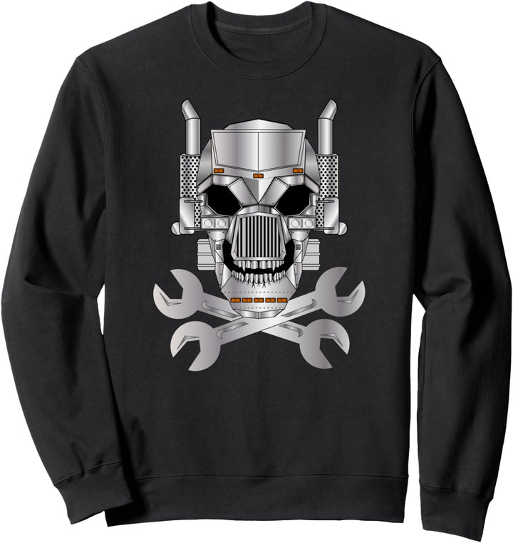 LKW Schädel und Schlüsselknochen Geschenk für Trucker Sweatshirt