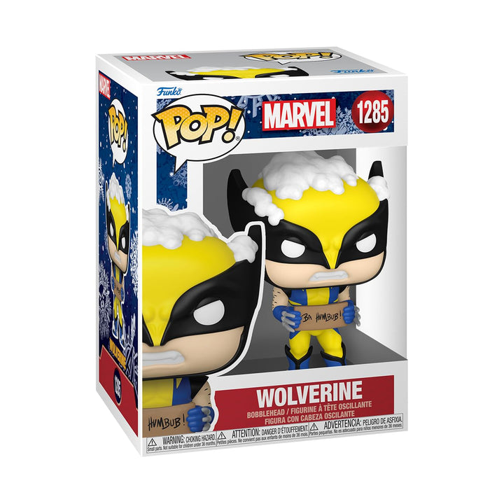 Funko Pop! Marvel: Holiday - Wolverine mit Sign - Vinyl-Sammelfigur - Geschenkidee - Offizielle Hand