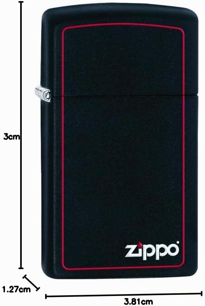 Zippo Black Matte Slim w/Border