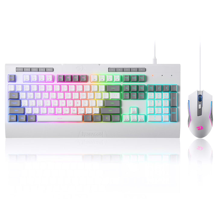 Redragon S151 Gaming-Tastatur- und Maus-Kombination, 104 Tasten K525 kabelgebundene RGB-Membrantasta