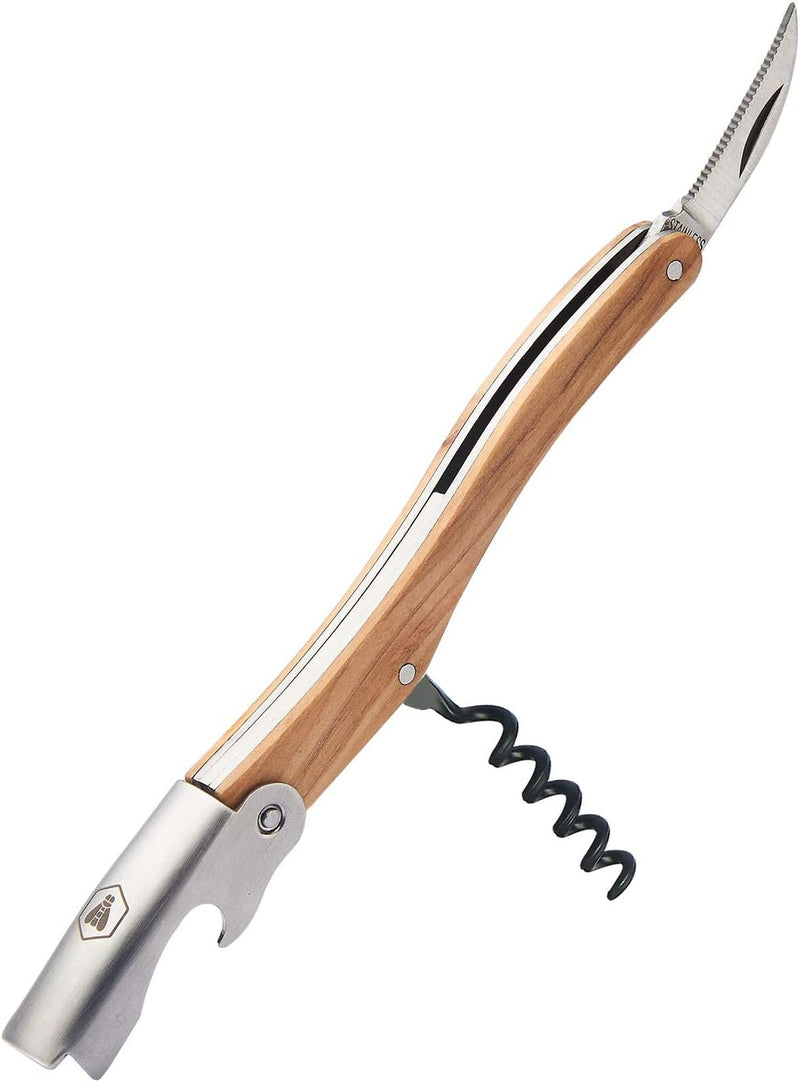 LAGUIOLE - Komplettes Picknick-Set - 18-teilig - Messer - Gabeln - Korkenzieher - Kiefernholzgriffe