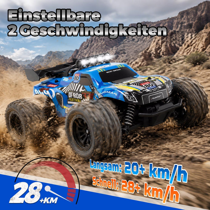 28km/h Ferngesteuertes Auto ab 5 6 jahre, 1:18 Monstertruck Ferngesteuert | RC Auto mit Licht, Ferng