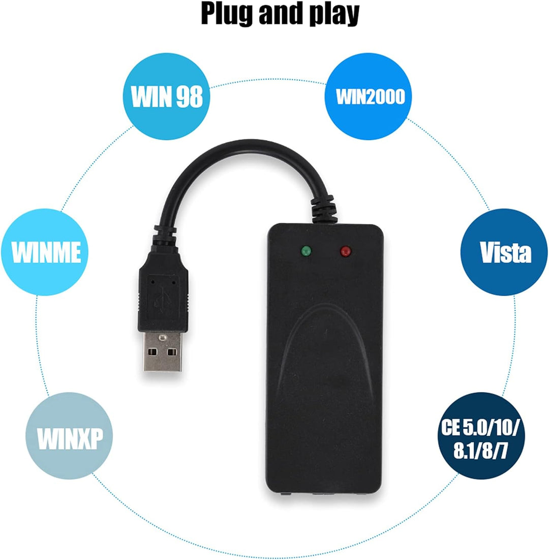 Normales DFÜ Modem, Faxmodem Dual Port USB2.0 56K Externer Modemtreiber für Win 7/Win 8/Win 10/Win X