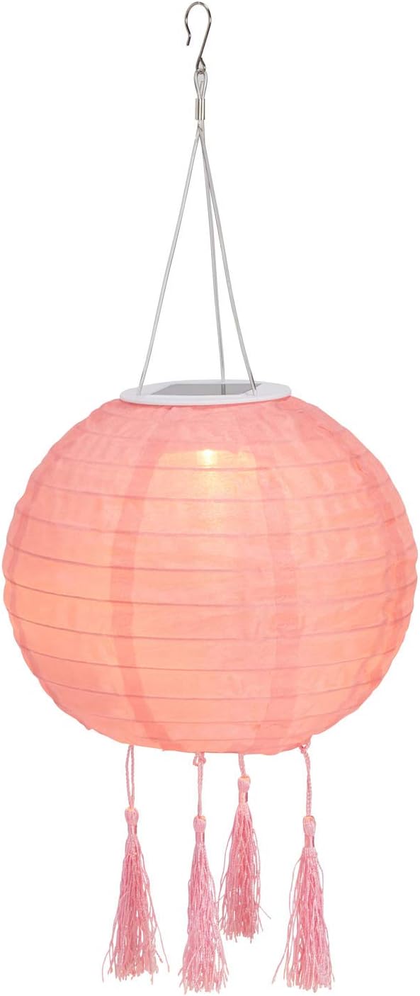Lights4fun 3er Set Solar Lampions in Rosa Creme & Senf Solarlampen für Aussen Lucena Lampions Deko G