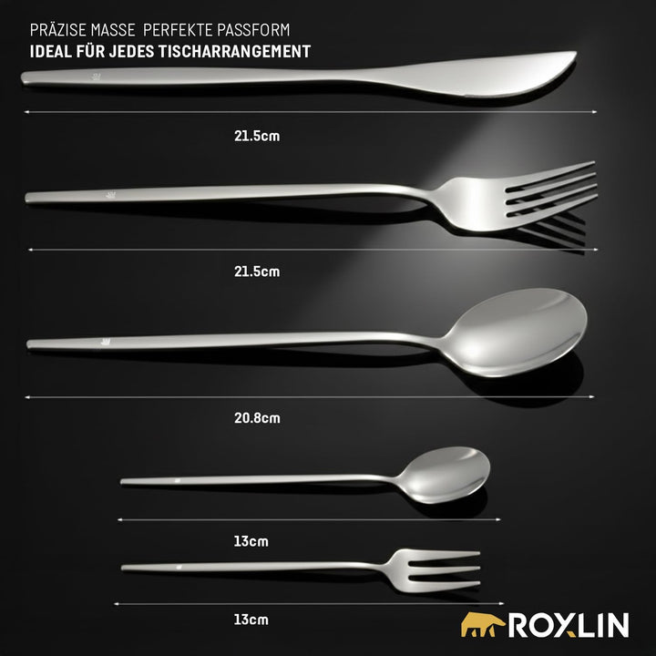 Premium Besteckset, 30-teilig, Gold, Edelstahl, Spülmaschinenfest, Elegantes Design, Tafelbesteck fü