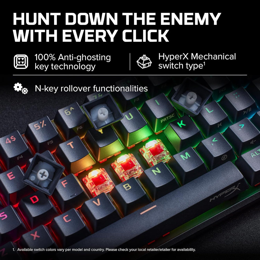 HyperX Alloy Origins 65 – Mechanische Gaming-Tastatur - Ultrakompakter 60% Formfaktor - HyperX Red S