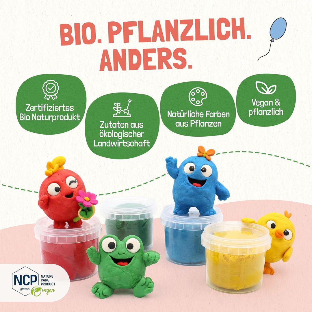 Easy-Knete 4er Set „Traumland“ – natürliche Bio-Kinderknete, Ungiftig mit pflanzlichen Farben, extra