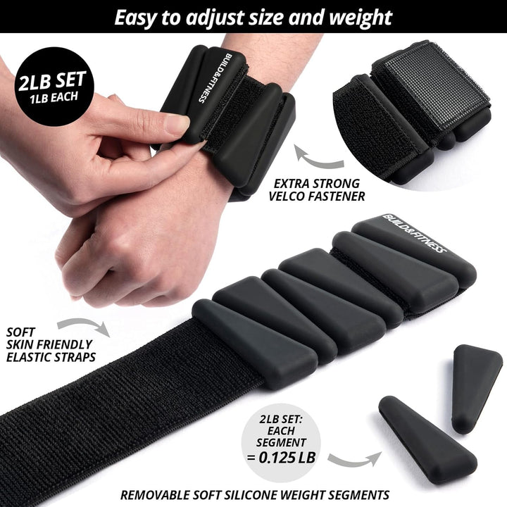 Handgelenk & Knöchel Gewichte Verstellbare Bänder für Frauen und Männer Workouts 2er Set je 0,5kg Pe