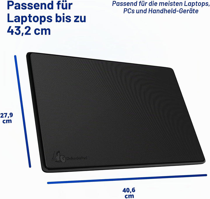 DefenderPad Hitzeschutzmatte/Strahlenschutzmatte, für Laptop/Notebook schwarz, schwarz