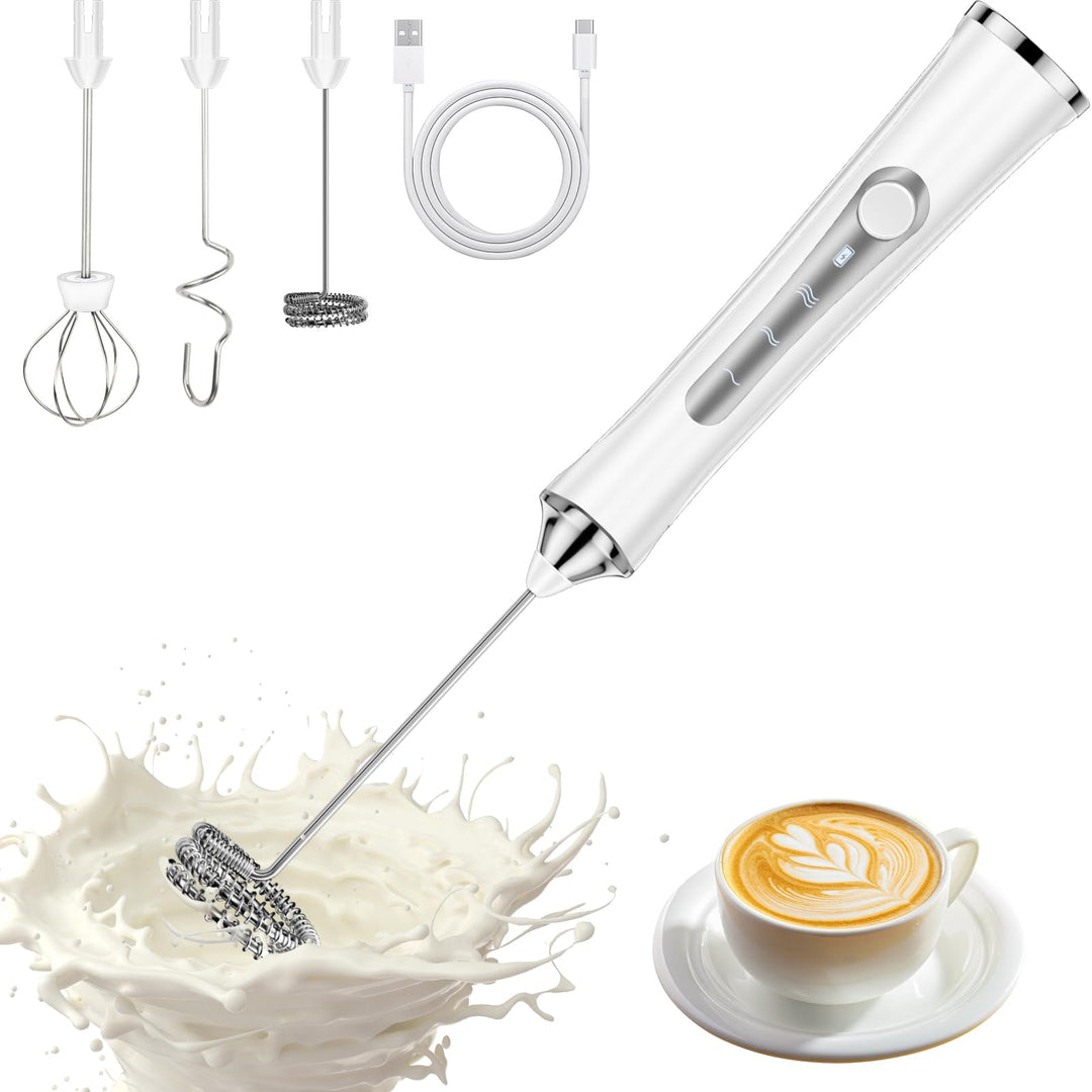 NEUTYPECHIC Milchaufschäumer Elektrisch Stab, USB-C Aufladbar Milk Frother, Milchschäumer Stab mit 3