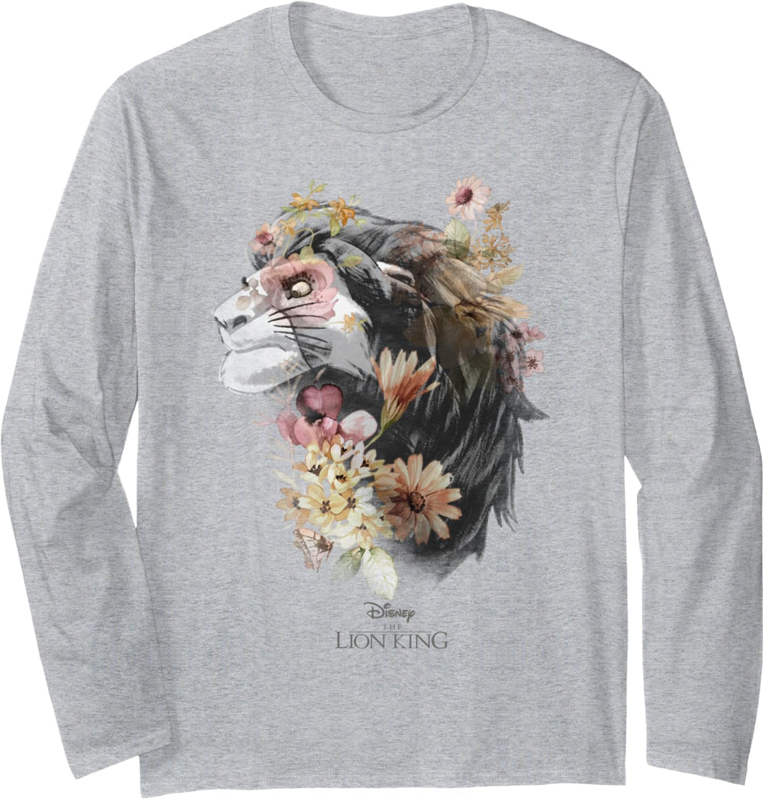 Disney The Lion King Simba Floral Portrait Langarmshirt