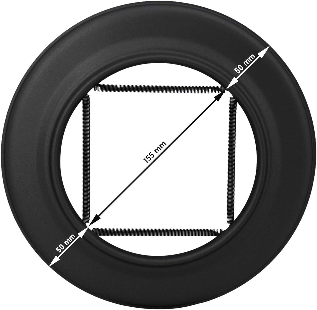 LANZZAS Ofenrohr Wandrosette mit Spannfedern, im Durchmesser, DN Ø 150 mm, Farbe: schwarz-metallic -