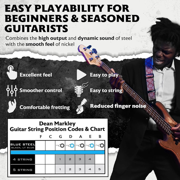 DEAN MARKLEY BLUE STEEL BASS GUITAR STRINGS NPS XMED 4STR 50-110 50-110 2675A - Blue Steel NPS Bass