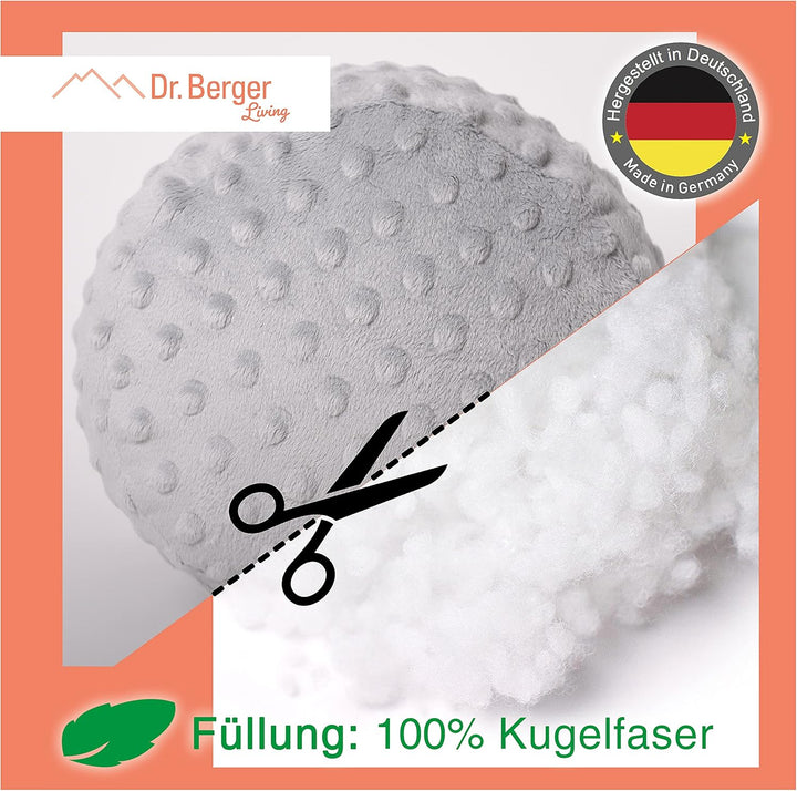 Dr. Berger Leseknochen Nackenrolle Lesekissen 40x18 cm Minky Design - 380g Baumwolle extra flauschig