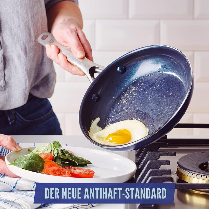 Blue Diamond Cookware Diamantstruktur Keramik Antihaft, 28 cm Wokpfanne, PFAS-frei, Induktion, Spülm