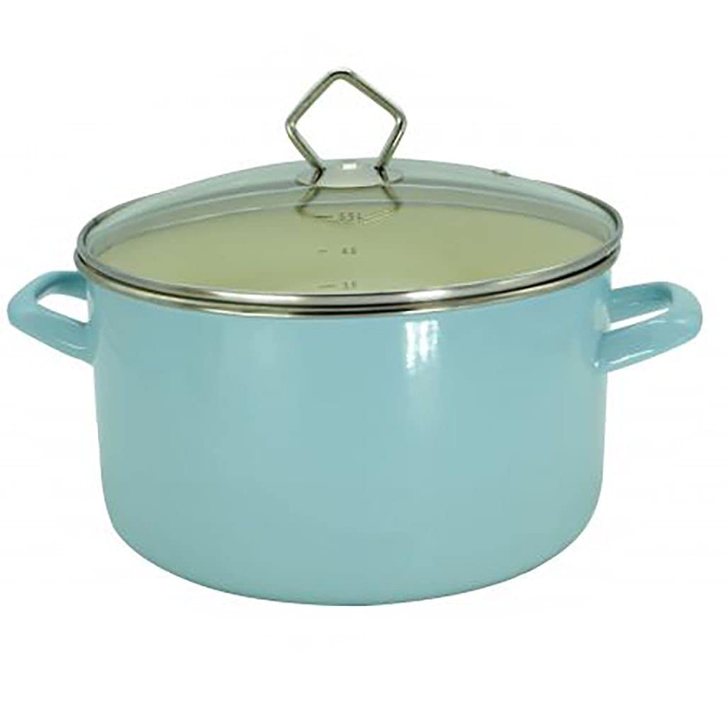 Krüger Fleischtopf Sylt 24 cm, Emaille, blau Blau 24 cm Fleischtopf, Blau 24 cm Fleischtopf