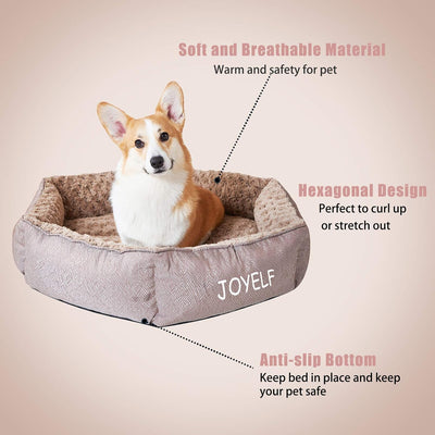 JOYELF Hundebett Waschbares beruhigendes Katzenbett, Anti-Angst-Hundebett & Sofa, süsses Plüschtierb