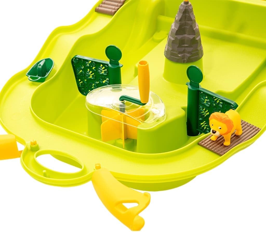 vidaXL Wasserspiel Koffer Jungle, Wasserbahn als Transportkoffer, Wasserspieltisch für Kinder ab 12