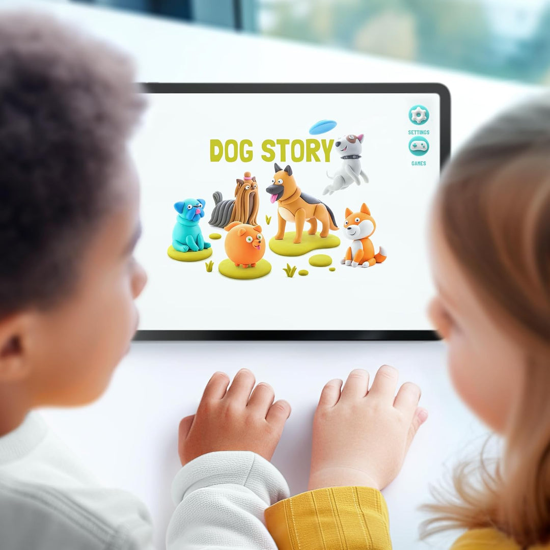 Hey Clay Dog Story 15 Dosen – Bunte lufttrocknende Modelliermasse für Kinder – Air Dry Clay Kit 15 D