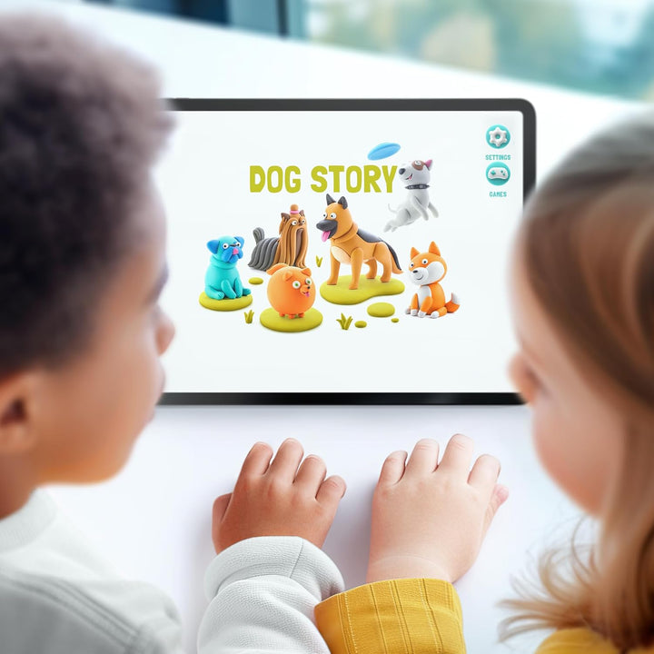 Hey Clay Dog Story 15 Dosen – Bunte lufttrocknende Modelliermasse für Kinder – Air Dry Clay Kit 15 D