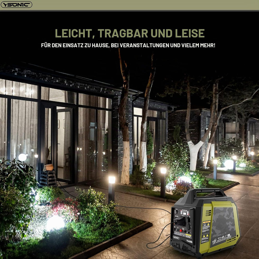 YSONIC 3300 Watt Wechselstrom-Generator Inverter mit 2xUSB, 230 V Steckdose - 62dB leiser leichter S