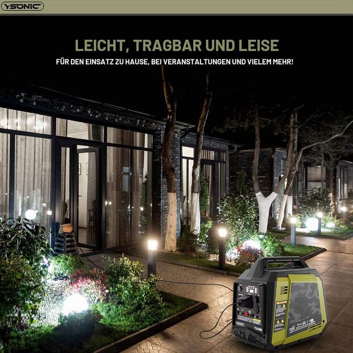 YSONIC 3300 Watt Wechselstrom-Generator Inverter mit 2xUSB, 230 V Steckdose - 62dB leiser leichter S
