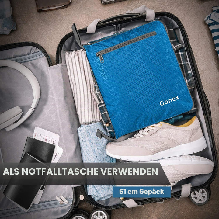 Gonex Faltbare Reisetasche, Leicht mit Schuhfach, 150L, Himmelblau | 210D Waben-Nylon, Wasserabweise