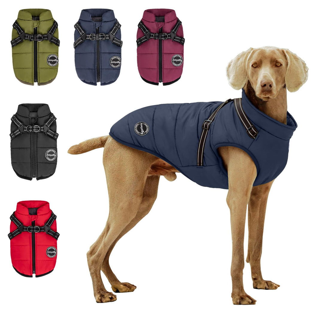 Hundemantel Winter, Wärme Hundejacke Mit Brustgurt Gurt Winddichte mit bauchschutz, Haustier Outdoor