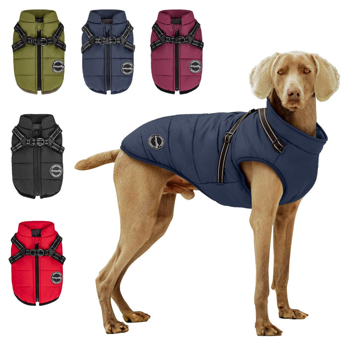 Hundemantel Winter, Wärme Hundejacke Mit Brustgurt Gurt Winddichte mit bauchschutz, Haustier Outdoor