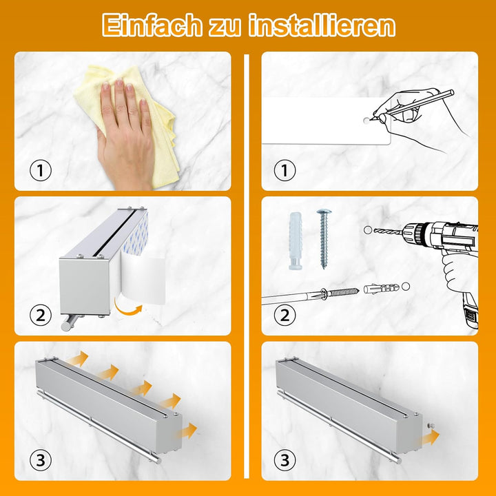Magnetleiste Messer, 40cm Messerhalter Magnetisch mit 8 Haken, Magnet Messerhalter mit extra Starkem