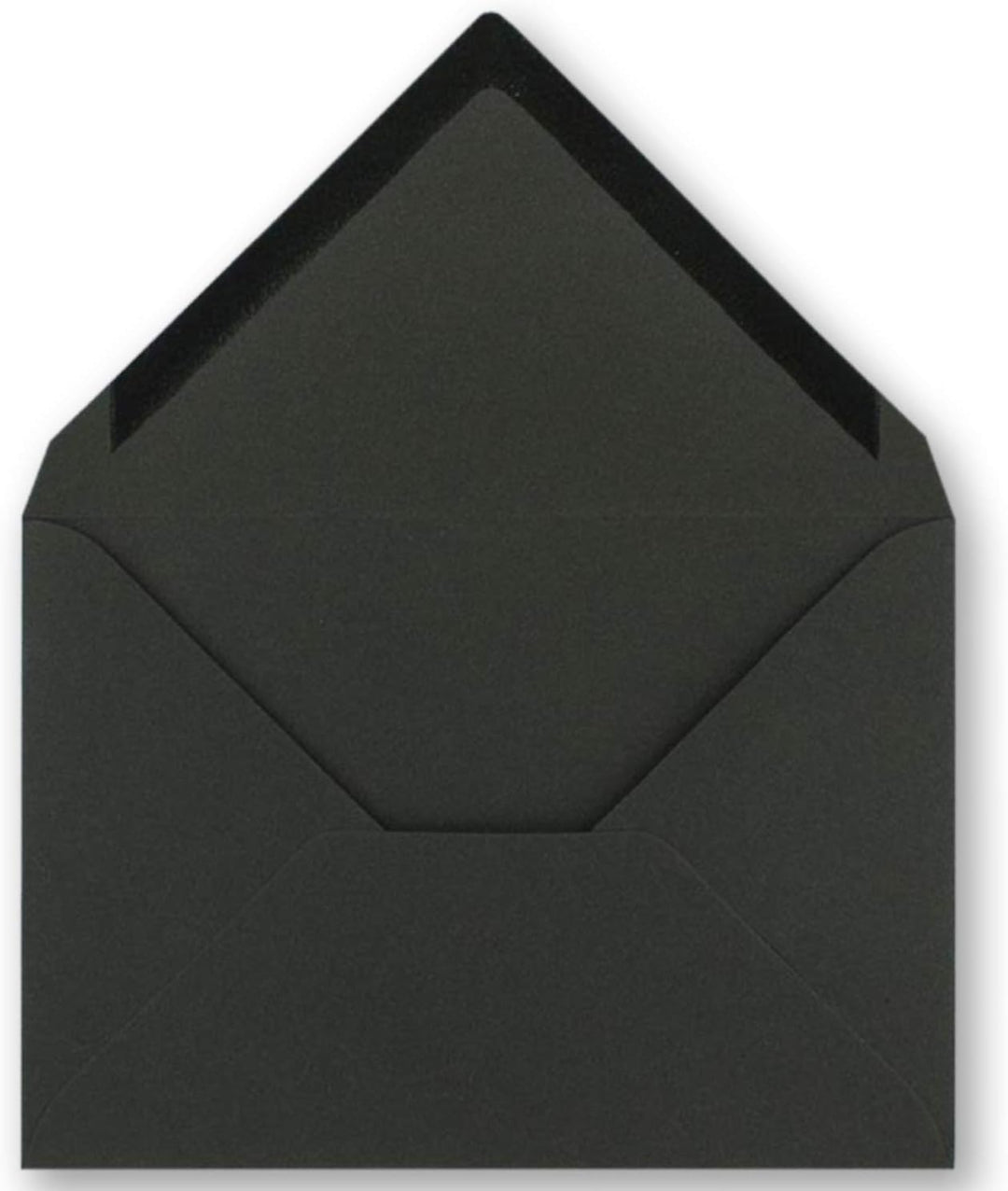 100x kleine Umschläge aus Kraftpapier in Schwarz DIN C7 8,1 x 11,4 cm mit Spitzklappe und Nassklebun