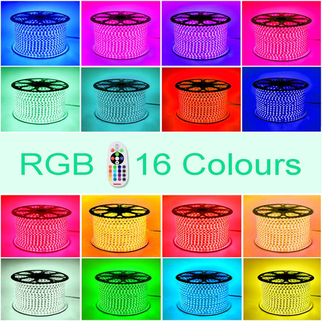 FOLGEMIR 220V Netzteil Trafo für 5050 RGB LED Band, IP68 wasserdicht mit 24-Tasten IR Fernbedienung
