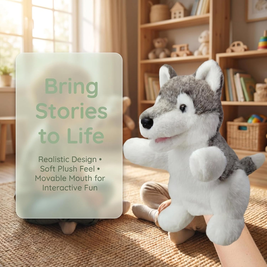 2026 Tierhandpuppen für Kinder,Kleinkind enthält Wolf,Tiger,Löwe,AFFE und bewegliche offene Münder,p