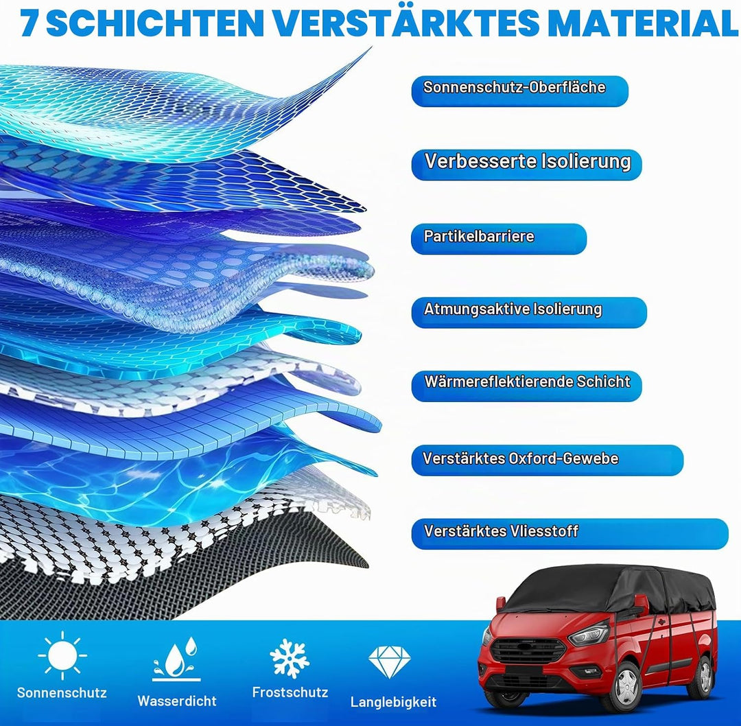 Autoabdeckung Wasserdicht Ersatz für 2012-2024 Ford Transit Custom, Sonnenfest Hälfte Autoabdeckung,