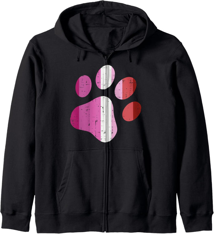 Dog Paw Print LGBT Lesbian Flag Gay Pride Women Kapuzenjacke