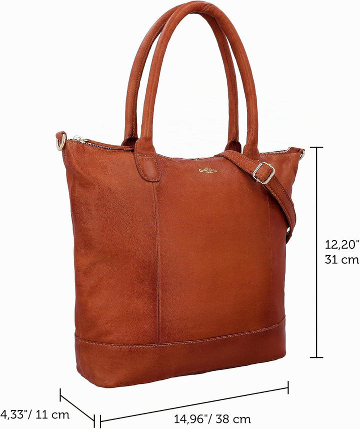 Gusti Shopper Leder - Mia Handtasche Damen Arbeitstasche Braun, Braun
