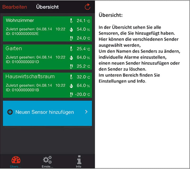 Technoline MA 10050 Wetterstation Haus-Überwachungs-System Mobile - Alerts, 37 x 18,5 x 20,5 cm