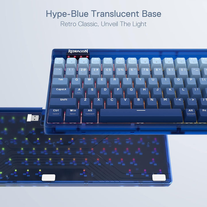Redragon K656 PRO 3-Mode Kabellose RGB Gaming Tastatur, 100 Tasten Mechanische Tastatur mit transluz