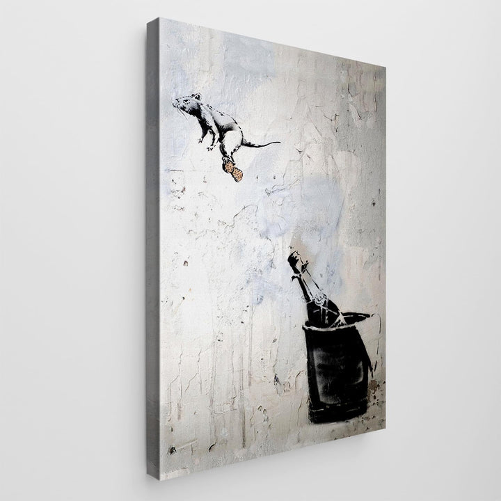 Giallobus - Gemälde - Banksy - - Standardleinwand - 70x100-14 - Maus auf dem Flaschenverschluss - Be