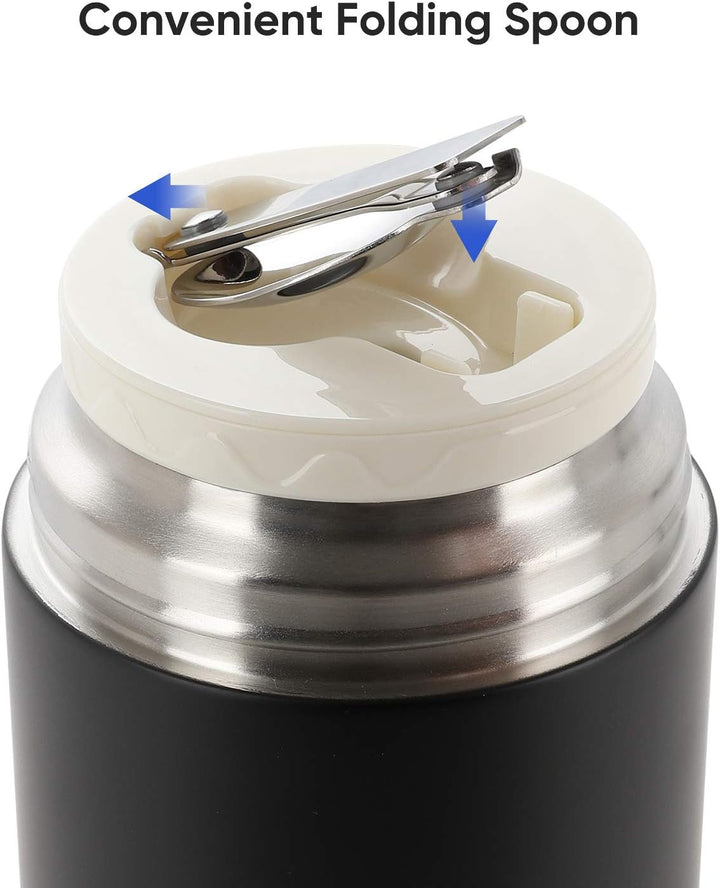Thermobehälter für Essen 450ml, 710ml Thermobecher Essen Edelstahl Warmhaltebehälter mit Löffel Esse