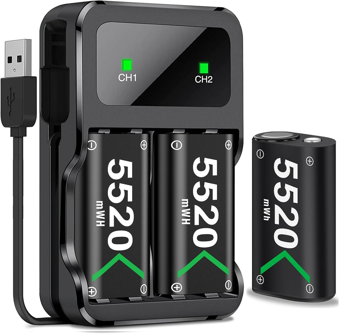 Wiederaufladbare Akku für Xbox Controller, 3x5520mWh Controller Akku für Xbox Series X/S/Xbox One/On