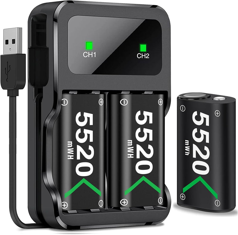 Wiederaufladbare Akku für Xbox Controller, 3x5520mWh Controller Akku für Xbox Series X/S/Xbox One/On