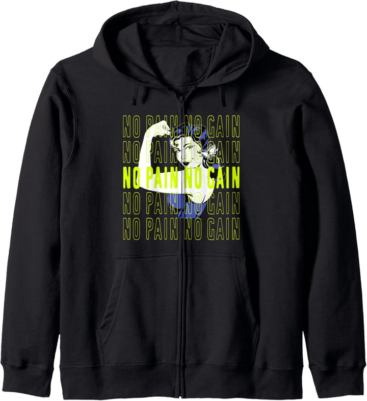 No Pain No Gain Fun Workout with Flexing Woman Kapuzenjacke