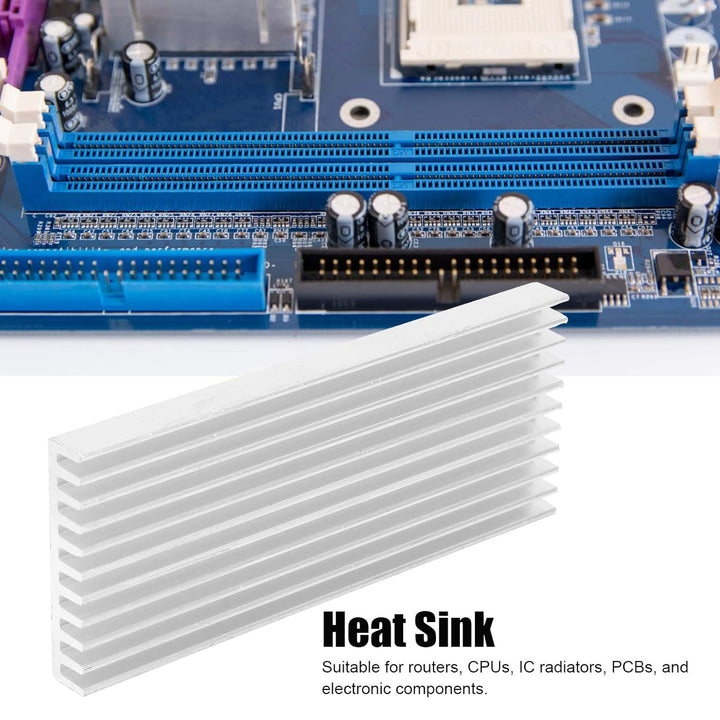 10Pcs Aluminium Kühlkörper, 40x8x100mm Kühler Kühlrippe, für Router, Motherboard, Platine, CPU, Tran