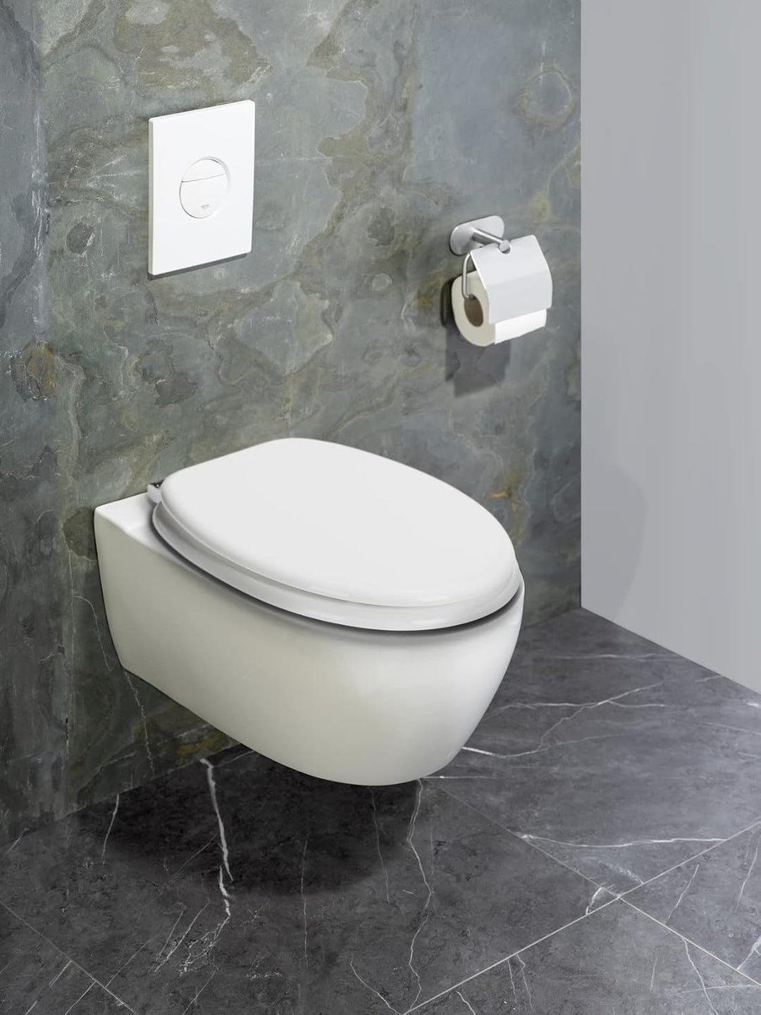 WENKO WC-Sitz Mod. Urbino, Toilettensitz mit Easy-Close Absenkautomatik, WC-Deckel für sanftes Decke
