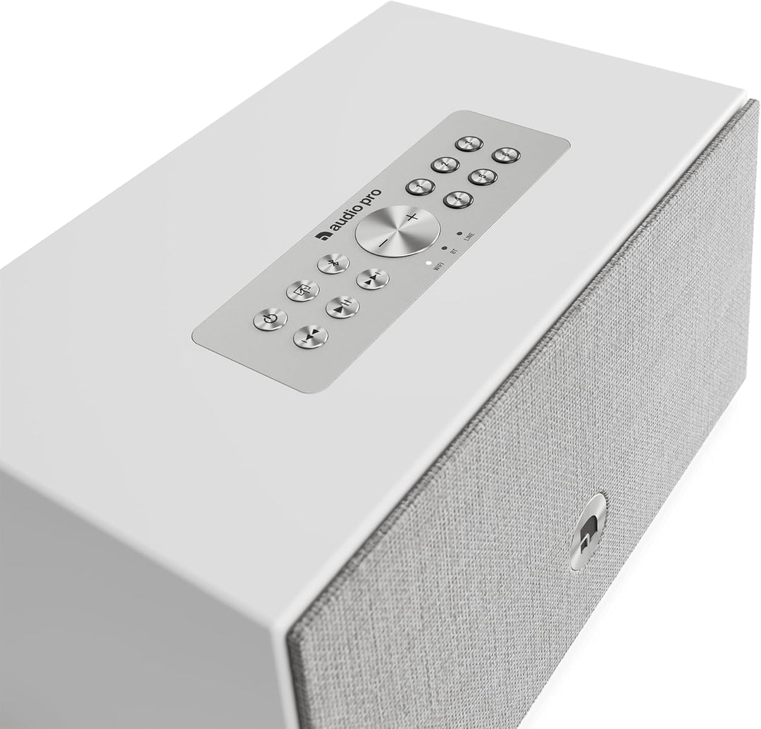 Audio Pro C5 MK II W - WiFi Lautsprecher, kompakte HiFi-Stereoanlage, kabelloser Lautsprecher - Weis