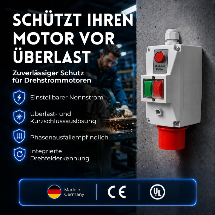 Motorschutzschalter ISKRA MS25 0,4-0,63A in Gehäuse mit Drehfelderkennung Drehfelderkennung 16A d.Ne