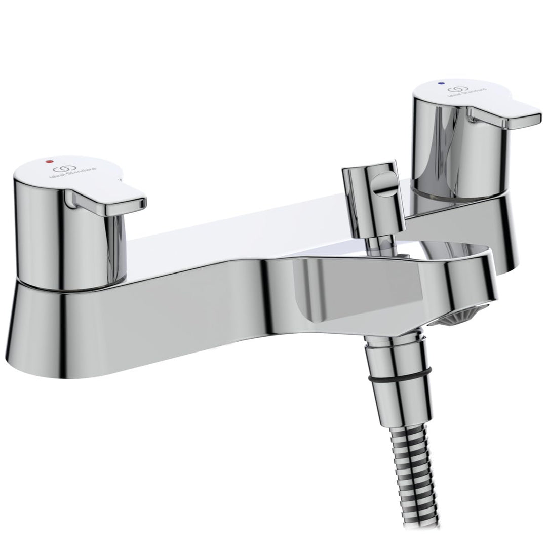 Ideal Standard B1152AA Calista Two Hole Brause und Wannenbatterie, Chrome, Dual Control Bath Shower