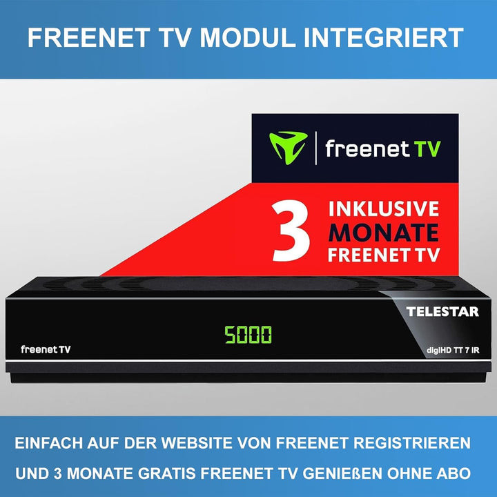 netshop 25 Set: Comag SL65T2 DVB-T2 Receiver (Mit Zugangssystem für FREENET TV) + DVB-T2 Antenne + H