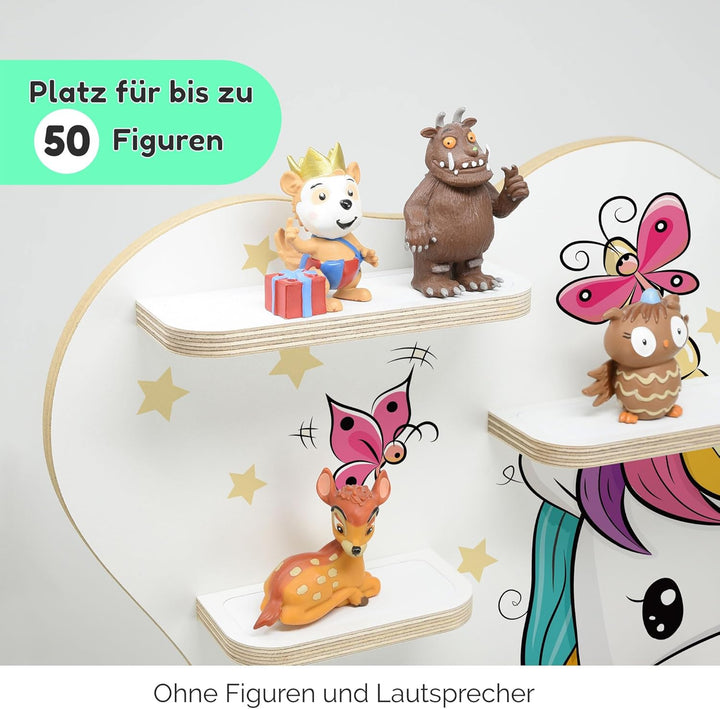 stadtecken Holzregal für Musikbox I Geeignet für die Toniebox und ca. 50 Tonies I Perfekte Tonie Auf